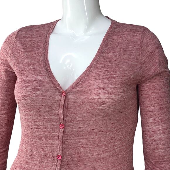 Majestic Filatures Womens Size 3 US M Deluxe Tee Shirt Cardigan Linen V Neck - Picture 2 of 15